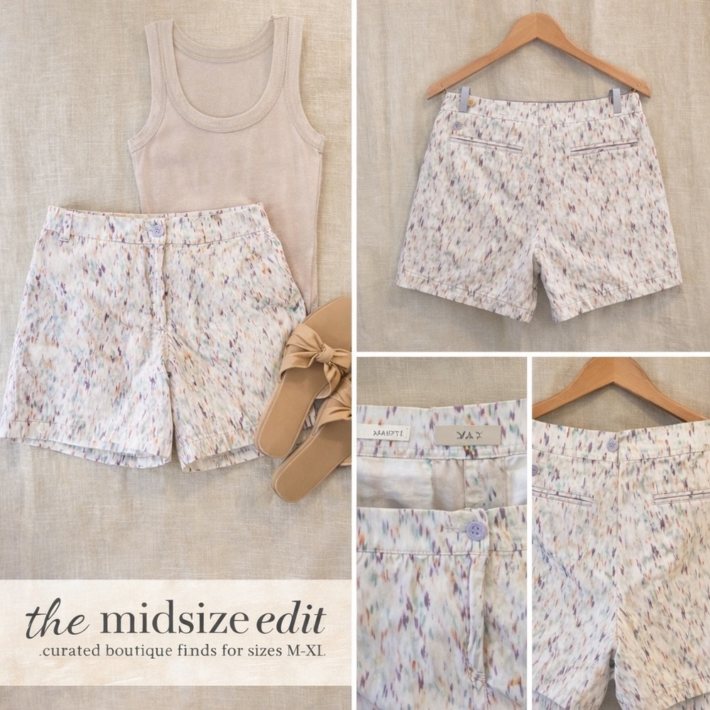LOFT Abstract Print Shorts | 6” Inseam | Soft Pastel Pattern | Size 14 Short